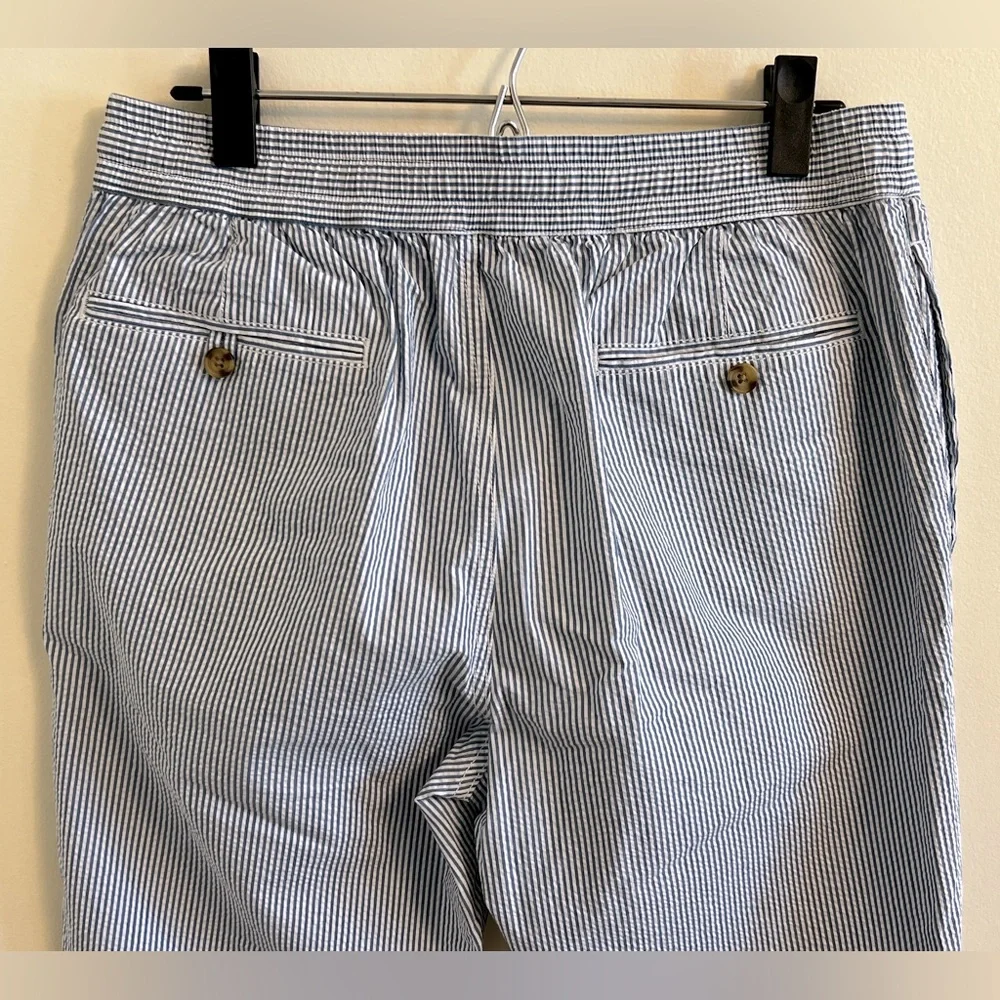 J Crew Men’s 100% Cotton Seersucker Casual Pants Size 30x30 Boating Stripes